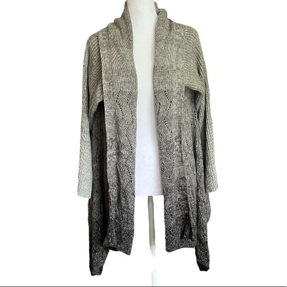 Coldwater Creek marled cascade knit cardigan sweater - Picture 1 of 5